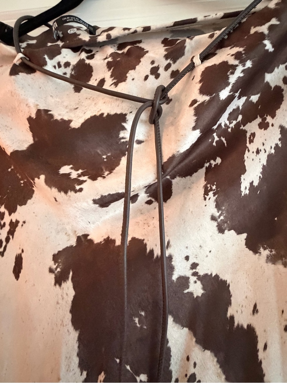 Zara Brown and Cream Cowprint Midi Skirt - Picture 3 of 6